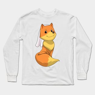 Fox as Bride with Veil Long Sleeve T-Shirt